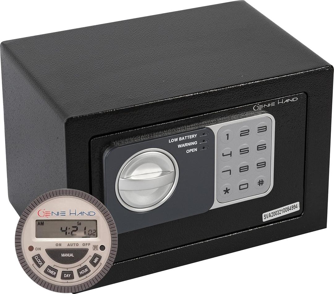 Genie Hand  Time Lock Safe Weekly/Daily Timer  B-Class Lock  Anti Bounce Technology (Small)