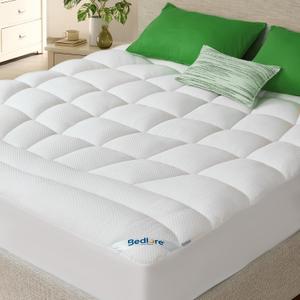BEDLORE King Mattress Topper, Ultra Soft Tencel™ Blend Pillow Top Mattress Pad for Back Pain Relief, 800 GSM Extra Thick and Breathable Cooling Mattress Cover with 6-18 Inch Deep Pocket (White)