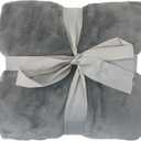 allgala 60x45 Super Soft Flannel Plush Light Weight Throw Blanket-Grey-BLK82307 (45x60)