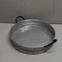 Galvanized Metal Serving Trays with Copper Strip and Iron Black Handles,Farmhouse Tray, Decorative Centerpiece for Coffee Table or Dining Table, Rustic Utility Trays for All Purpose, Round Trays (17")