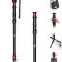 IFOOTAGE Cobra 3 Strike Monopod A150S- with Fluid Head Komodo K5S, One-Touch Lifting Aluminum Video Monopod with Removable Tripod Base, Payload 11lb 60"/150cm
