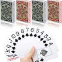 Plastic Waterproof Playing Cards 4 Pack Poker Card Jumbo Large Print Playing Cards for Adults Seniors Bulk Decks of Cards Set Poker Cards