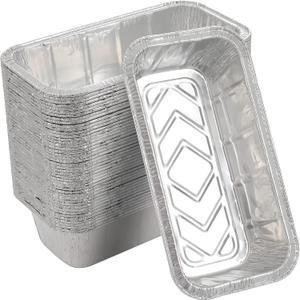 Waytiffer Loaf Pans [50 Pack] 2Lb Heavy Duty Disposable Aluminum Foil Premium Bread Tins Standard Size - 8.5" X 4.5" X 2.5" Perfect for Homemade Cakes & Breads