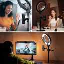 SupeDesk 12" Ring Light with Stand and Phone Holder,Overhead Phone Stand,2 Phone Holders,2700-6500K,3 Color Modes,10 Brightness Levels,Remote Control,Adjustable,Live Stream,Tiktok/YouTube