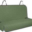 Backseat Cover for Dogs, Waterproof and Non-Slip Pet Bench Seat Covers, Car Seat Protector for Back Seat, Universal Size Rear Car Seat Cover Fits Cars, Trucks and SUVs, L-Army Green&Grey