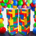 Outus 6 Pcs Building Block Party Boxes - 11.8 Inch Favor Box for Birthday Decorations, Car Trunk or Treat, Centerpieces, Block Mania Game