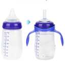 Straw Cup Soft Spout Conversion Kit for Lansinoh Baby Bottle, Toddler Transition Kit with Silicone Straw Top Nipple, Weighted Straw, Bottle Handle, Cleaning Brush, 3 Pack, 8m+