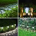 GIGALUMI 12 Pack Solar Lights Outdoor Waterproof, Cool White Pathway Lights Solar Powered, Landscape Lighting, Solar Garden Light for Decor, Patio, Garden, Yard, Pathways, Walkways