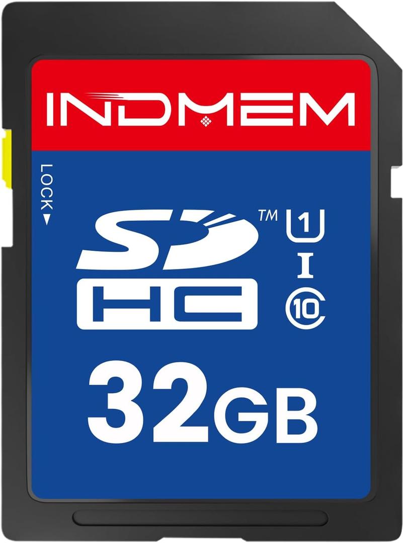 32GB SD Card, C10 SDHC UHS-I Memory Cards U1 Class 10 High-Speed Full 4K HD Video Compatible with Digital Point-and-Shoot Cameras, HD Camcorders, DSLR and PC