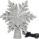 ME JO Christmas Tree Topper | Christmas Tree Decoration Hollow Glitter Snowflake with 3D Rotating LED | with 6 Projection Plug in Star Christmas Tree Projector for Indoor Office Xmas New Year