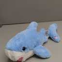 Hopearl LED Musical Stuffed Shark Lighting Up Singing Plush Toy Adjustable Volume Lullaby Animated Soothe Birthday Festival for Kids Toddler Girls, Blue, 16''