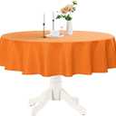 Romanstile Round Waterproof Tablecloth, Stain Resistant Washable Table Cloths Wrinkle Free Polyester Table Covers for Kitchen Dining Party Wedding Indoor and Outdoor - Orange, 60 Inch
