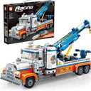 Tow Truck Building Block Set,Road Rescue Vehicle with Crane Toy Model Building Kit,City Crane Construction Vehicles Building KIt,Gifts for Kids Ages 6+