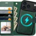 OCASE for iPhone 17 Pro Max Detachable Wallet Case with Card Holder, 2 in 1 PU Leather Flip Folio with RFID Blocking Stand Wrist Strap Shockproof Phone Cover 6.9 Inch 2025, Blackish Green