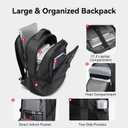 CROSSGEAR 17.3'' Laptop Backpack for Men Women with Anti-Theft Lock, Backpack for Travel with USB-A & USB-C Port, Water-Resistant Business Computer Backpack for Men Work College,Black