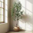 Erimda Artificial Fiddle Leaf Fig Tree 7ft with White Planter Realistic Fiddle Leaf Lyrata Plant Tall Fake Tree with Natural-Looking Leaves Fake Tree for Indoor Outdoor Home Office Decor