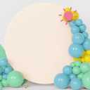 Fomcet 7.2FT Round Backdrop Cover Beige Wedding Arch Cover for Circle Balloon Arch Frame Arch Backdrop Cover Fabric for Wedding Birthday Party Baby Shower Decoration