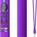 6.2 Inch Silicone Remote case for 2023 Fire TV Stick 4K Max 2nd/Fir TV Omni Series/FireTV 4-Series Remote,Toshiba/Insignia FirTV Remote Cover with Lanyard(Purple)