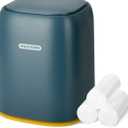 Mini Countertop Trash Can with 3 Rolls of Trash Bags, Waste Can with Press Type Lid, 1.5 L / 0.40 Gal Wastebasket Trash Can Dispenser, Mini Bin for Coffee Table, Bathroom Vanity Top(Navy Blue
