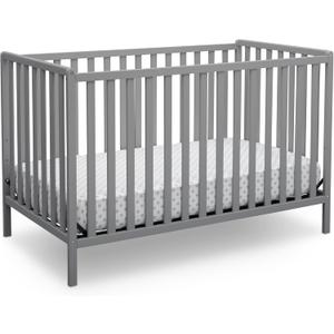 Delta Children Heartland 4-in-1 Convertible Crib - Greenguard Gold Certified, Grey, 54.25"L x 29.5"W x 35"H