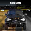 3-PCS LED Grill Lights for Ford Bronco 2021 2022 2023 2024 2/4-Door OEM Grille Lamps Kit Bronco Accessories Fit Badlands Wildtrak & Everglades (Smoked Black)