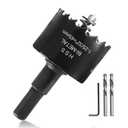 1-3/4" / 45mm Hole Saw with Hex Shank Drill Bit Adapter, 1 inch Cutting Depth HSS Bi-Metal Hole Cutter Corn Hole Saw, Smoothly Cutting in Wood Plastic Drywall and Thin Metal (1-3/4" / 45mm, Hole Saw with Arbor)
