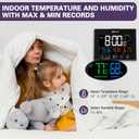 Geevon Digital Atomic Alarm Clocks for Bedrooms with 2 USB Ports, Color VA Display Atomic Clock with Indoor Temperature and Humidity, DST, Calendar, and Moon Phases for Seniors Elderly