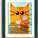 Suede 10x13 Frame - Single Frame, Christmas Elegant Navy 10 x 13 Poster Frame with Mat for 8.5x11, 10x13 Picture Frames for Artwork, Puzzles, Photos and Movie Posters