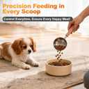 1PCS 1/2Cup(120ml | 4oz) Dog Cat Food Scoop, 18/8(304) Stainless Steel Measuring Cup with Wooden Handle, Etched Measurements Inside, BPA Free Portion Control for Pets & Kitchen Use