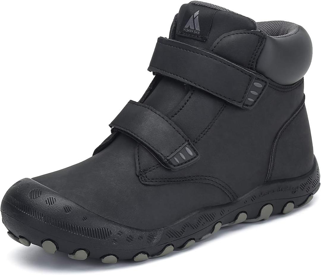 Mishansha Kids Hiking Boots Toddler Girls Boys Hiking Shoes Water-Resistant Anti-Collision Non-Slip Athletic Outdoor Trekking Boots (6 Big Kid, Black 24)