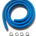 Fuel Line Hose 6AN 3/8" High Pressure Hose 2.8Mpa 400PSI 10mm 5FT for Fuel Systems Engines Tube Hose Blue Multiple Size Options (Attached Hose Clamp)