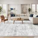 Art&Tuft 9x12 Area Rug, Anti-Slip Backing Abstract Area Rugs 9x12 Living Room, Stain Resistant Large Area Rugs for Living Room, Foldable Machine Washable Rugs (9'x12', 01-Grey)