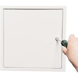 Fengze Thicken Steel Access Door 16 x 16 inch with 4 Long Fixing Strips White Screwdriver Latch Access Panel for Drywall 400 x 400 mm