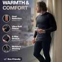 Thermajohn Long Johns Thermal Underwear for Men Fleece Lined Base Layer Set for Cold Weather (Medium, Black)