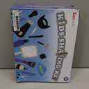 Barber Shop Pretend Play Toy, Kids Hair Salon Toys, Kids Shaving Kit for Boys Ages 3+ with Blow Dryer, Electric Shaver Toys, Tool Bag and Stylist Shave Barber Accessories for Role Play (Black)