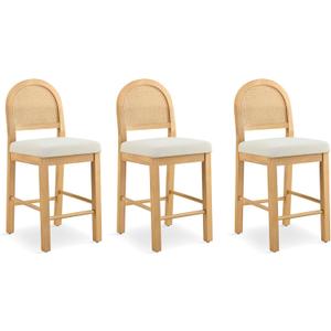Rattan Counter Height Bar Stools Set of 3