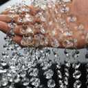 VOVOV 10 Pack (1000CM/30.5FT) Beaded Trim Clear Crystal Garland Chandelier Octagon Beads Chain