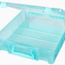 ArtBin 6955AA Super Satchel Compartment Box Clear Craft Organizer Storage Case - Aqua, Pack of 1