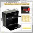 Yaocom Extra Large Wall Mount Mailboxes for Outside 15.35 x 15 x 7 Inches Locking Security Mail Box Galvanized Steel Wall Mailbox Large Capacity Post Box with Key Lock and Reflective Stickers(Black)
