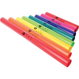Constructive Playthings Boomwhackers Music Tubes, C to C Scale Musical Sound Tube, Classroom Instruments for Kids, Diatonic, Set of 8