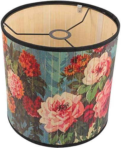 Uonlytech Vintage Style Drum Lampshade Japanese Lamp Shade Purple Lamp Shadelight Supplydelicate Lamp Black Chandelier Light House Decorations for Home Japanese-style Bamboo Small Lights E27