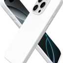 ORNARTO Compatible with iPhone 16 Pro Case 6.3", Slim Liquid Silicone 3 Layers Soft Gel Rubber Shockproof Protective Cover with Anti-Scratch Microfiber Lining-White