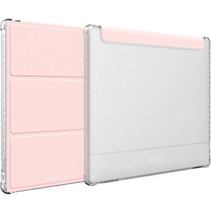 TUDIA SKN FLIP Designed for Onyx Boox Go 7 / Go Color 7 Case (Gen 1 & 2, 2024/2025)  [Enhanced Auto Wake/Sleep Function] Slim Shockproof Trifold 7" Cover with Transparent TPU Back (Pink)