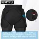 3D Protection Padded Shorts, Hip Butt Tailbone Crash Pad Pants, Impact Protective Gear for Figure Skating Snowboarding Ski Roller Skateboard Small