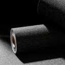 Black Peel and Stick Wallpaper Slight Velvety Feeling Woven Fabric Grasscloth Textured Washable Thick Self-Adhesive Contact Paper Removable (16.5"x236.2") S72