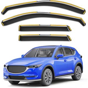 in-Channel Window Rain Guards Fit for Mazda CX5 CX-5 2017 2018 2019 2020 2021 2022 2023 2024 2025 2026, Rain Guards Visors Vent Visors Window Deflector Vent Shades Car Accessories -4 pcs