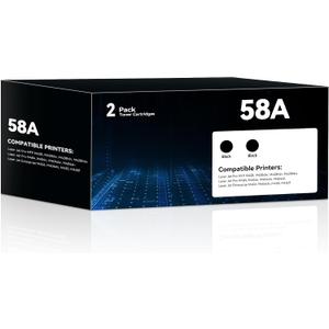58A Toner CF258A Toner Cartridge Black Compatible with HP 58A 58X CF258A CF258X CF258 Ink Cartridge with Chip for Laserjet MFP M428fdw M428dw M428fdn Pro M404n M404dn M404dw M404 Printer(2 Pack)