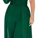 chicyes Women's Jumpsuits Dressy Date Night Rompers Long Sleeve Bodycon Pants Birthday Party Outfits Clothes 3XL