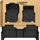 LASFIT Floor Mats for Nissan Frontier 2022-2026 Crew Cab (Not Fit King Cab), All Weather TPE Custom Fit Easy Clean Durable No-Curling Floor Liners for Frontier 1st & 2nd Row Car Mats, Black