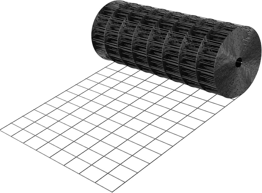 VEVOR Hardware Cloth 24 in x 25 ft, 2 x 3 in Mesh 16 Gauge Galvanized Wire Mesh Roll, Weather-Resistant Vinyl Coated Chicken Wire Fencing, Heavy Duty Welded Garden Plant Fencing for Rabbit Cage Snake, 24in*25ft 2in*3in